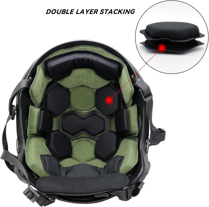 Aoutacc Tactical Airsoft Helmet Pads Internal Memory Foam Foam Protective Cushion Buffer Pad Protection Mat Accessories Liner System for Fast MT MICH IBH AF ACH Helmet - Image 3